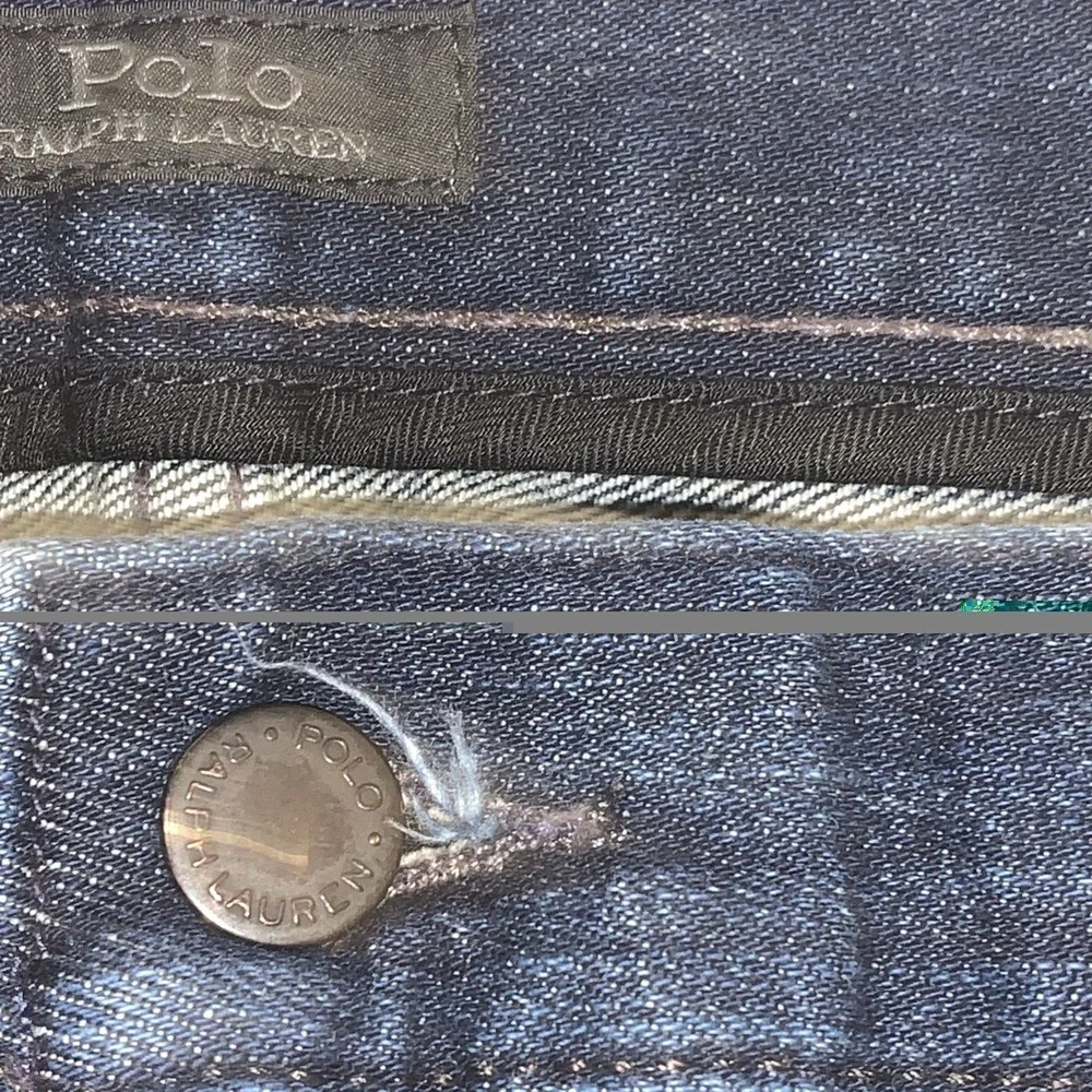 Polo Ralph Lauren The Varick Slim Straight Jeans Men's 38x30 Blue Denim Whiskers